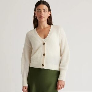QUINCE BABY ALPACA WOOL CROPPED CARDIGAN